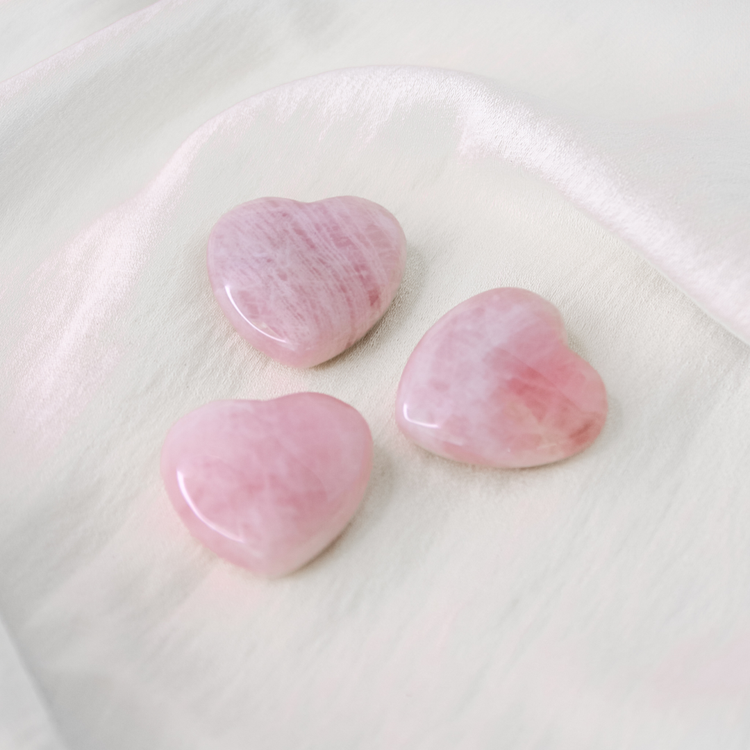 Rose Quartz Love Hearts Tumble Stones - Robyn Real Jewels
