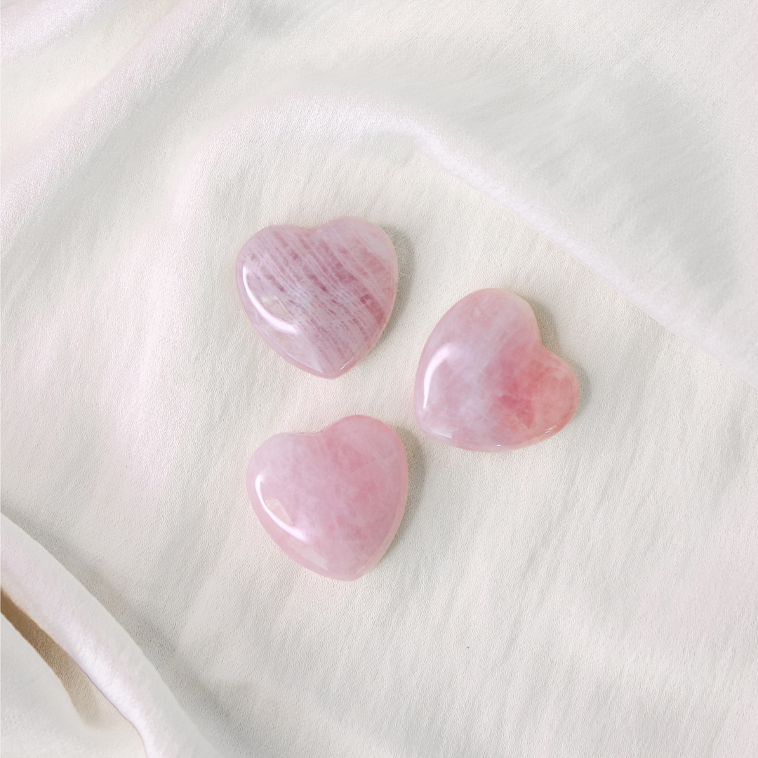 Rose Quartz Love Hearts Tumble Stones - Robyn Real Jewels