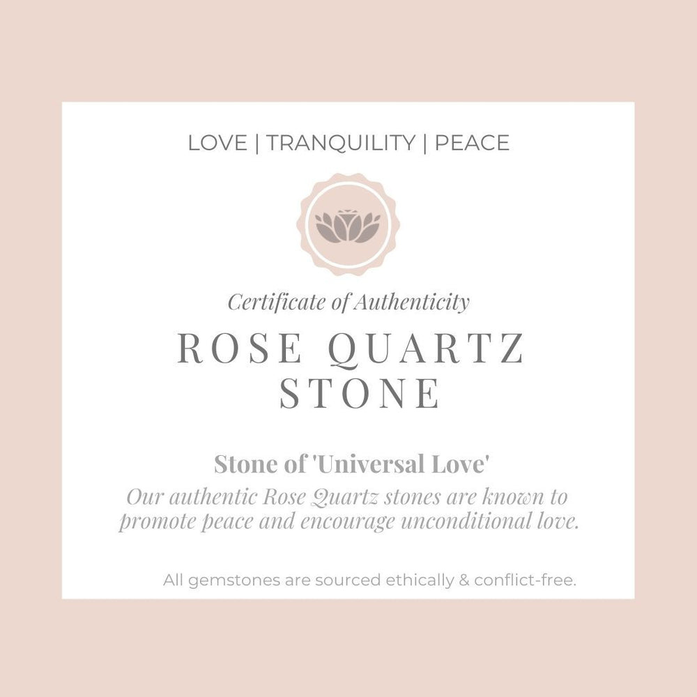 Rose Quartz "Ava" Ring certificate