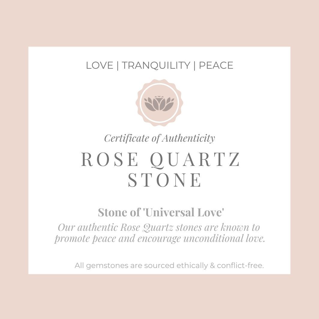 Rose Quartz "Sophia" Ring certificate 