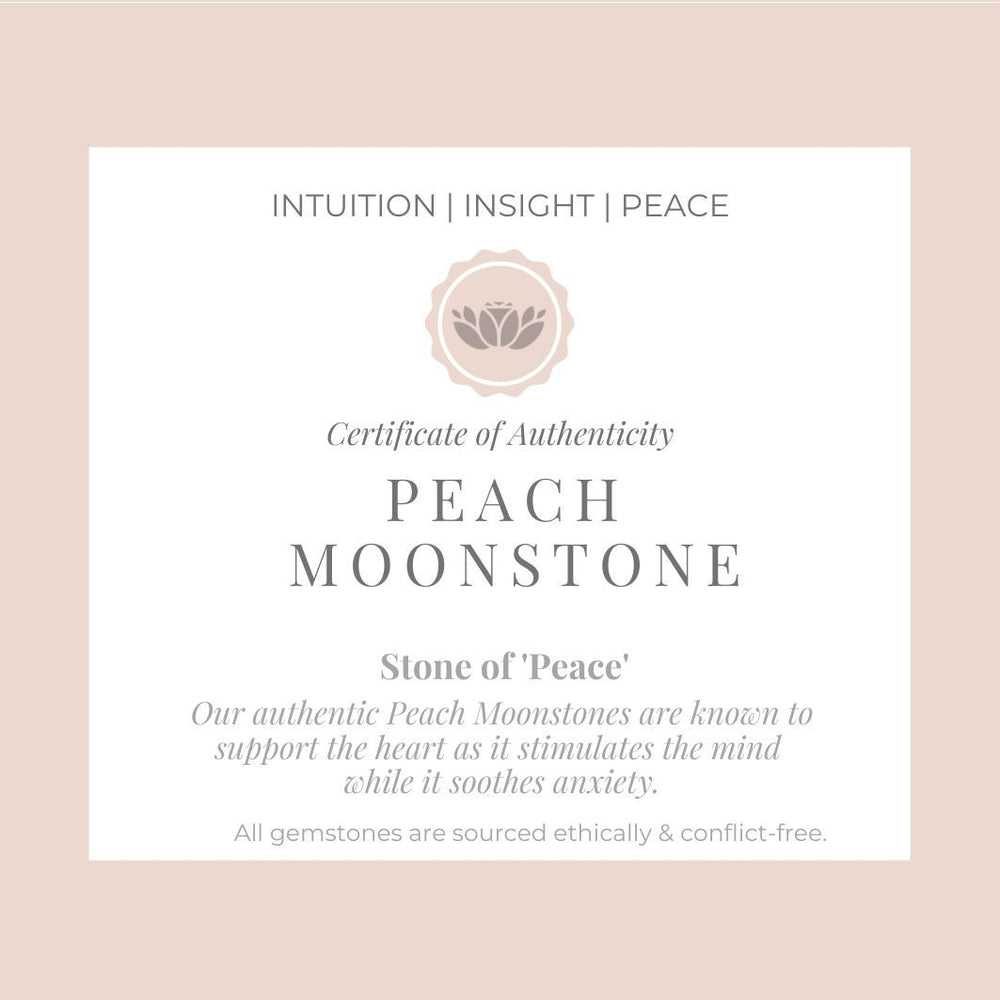 Peach Moonstone "Gemma" Ring certificate 