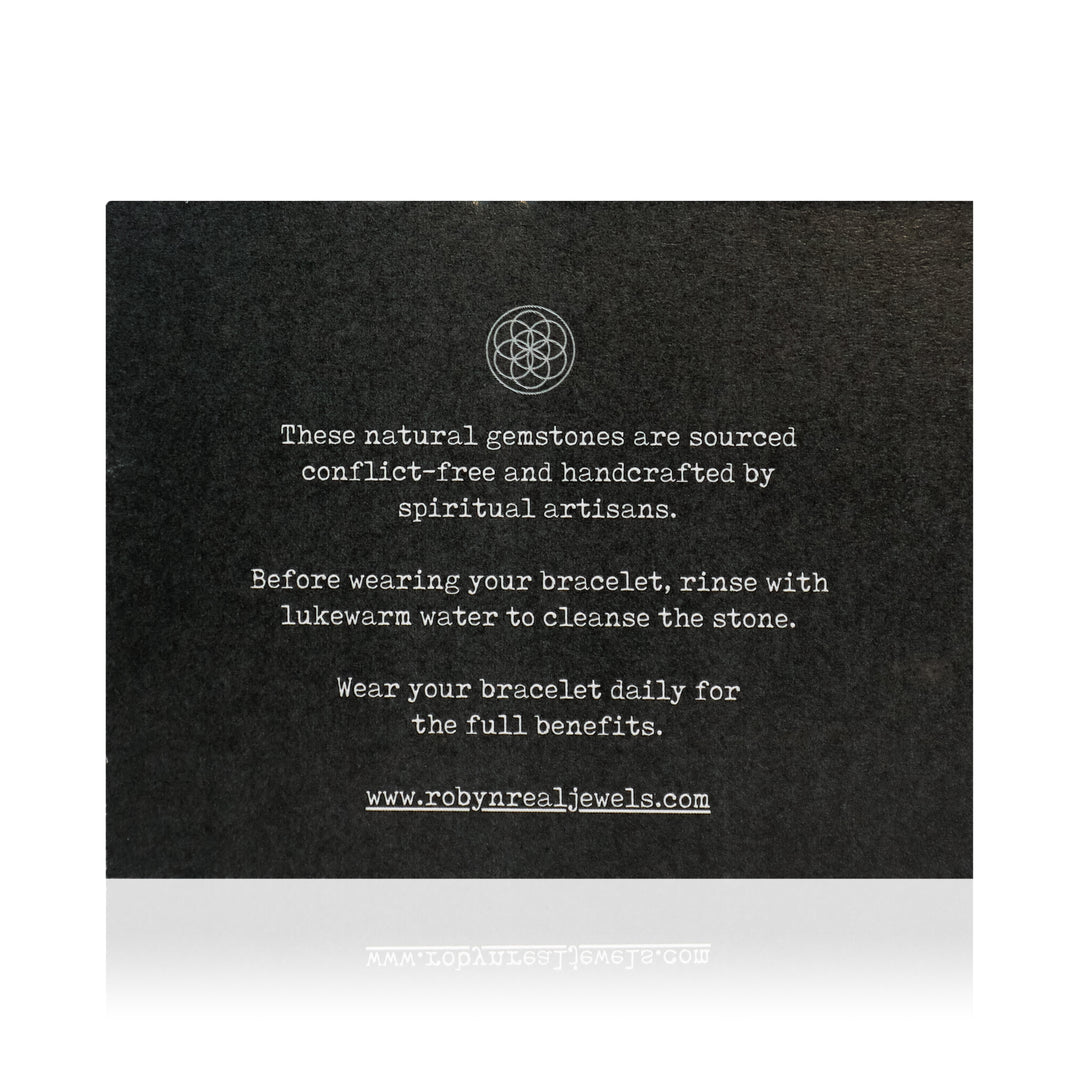 Botswana Grey Agate Stone Bracelet back card