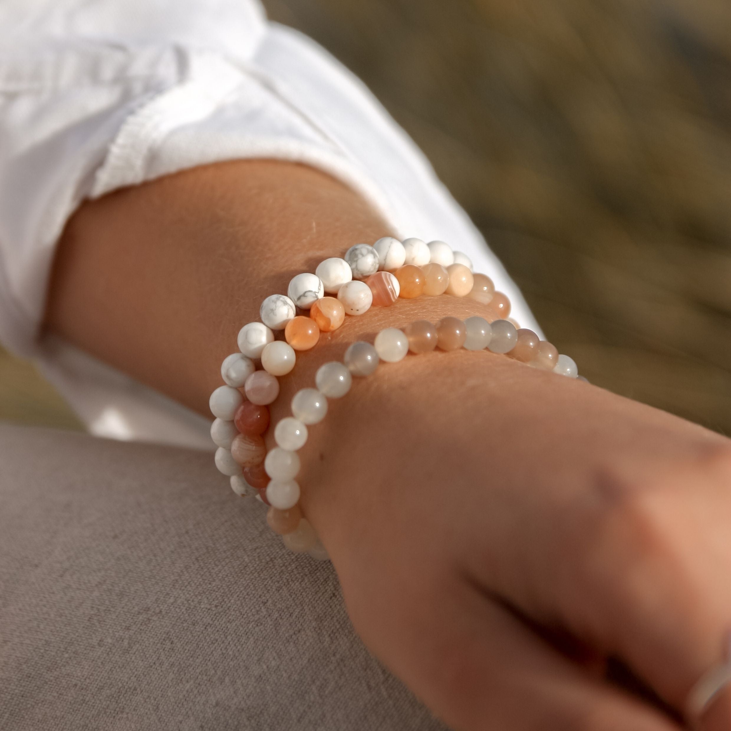 Mixed Moonstone Safari Bracelet | Natural Stone | Robyn Real