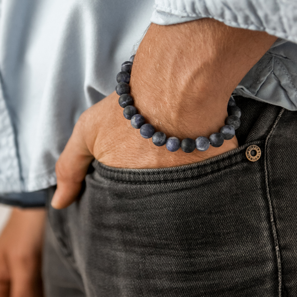 Sodalite Men's Stone Bracelet | Natural Blue Stone | Robyn Real