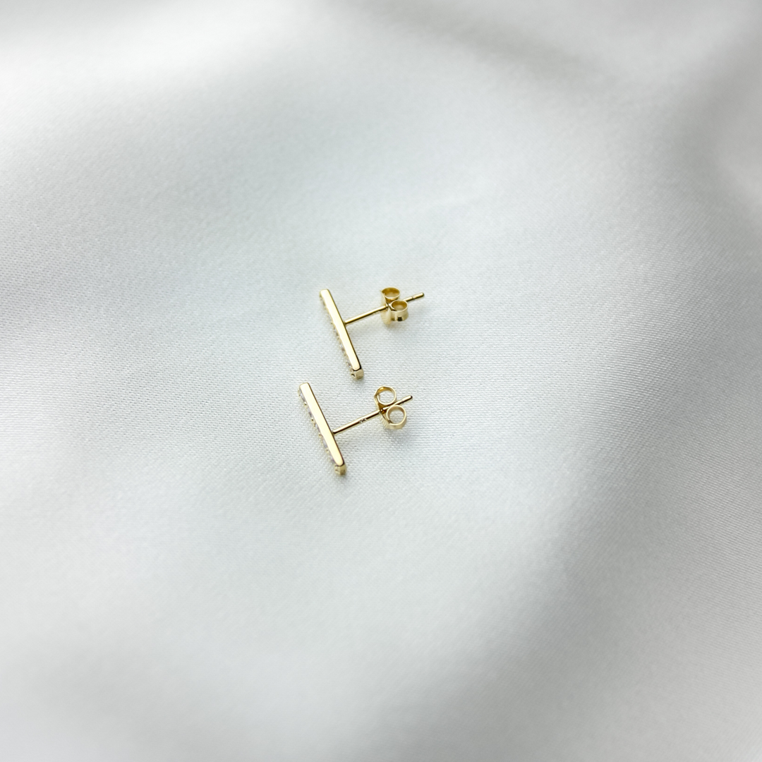 Bar Studs with Cubic Zirconia - Robyn Real Jewels