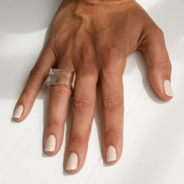 Clear Quartz Square Stone Ring - Robyn Real Jewels